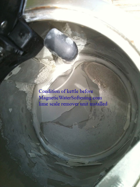 Kettle before Magnetic Water Softening unit installation